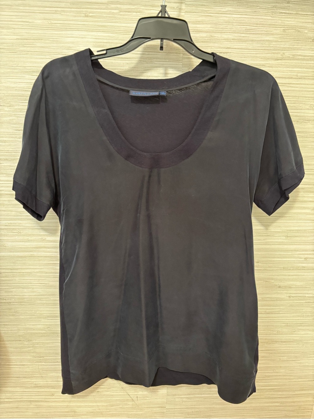 Martin + OSA black satin front top small